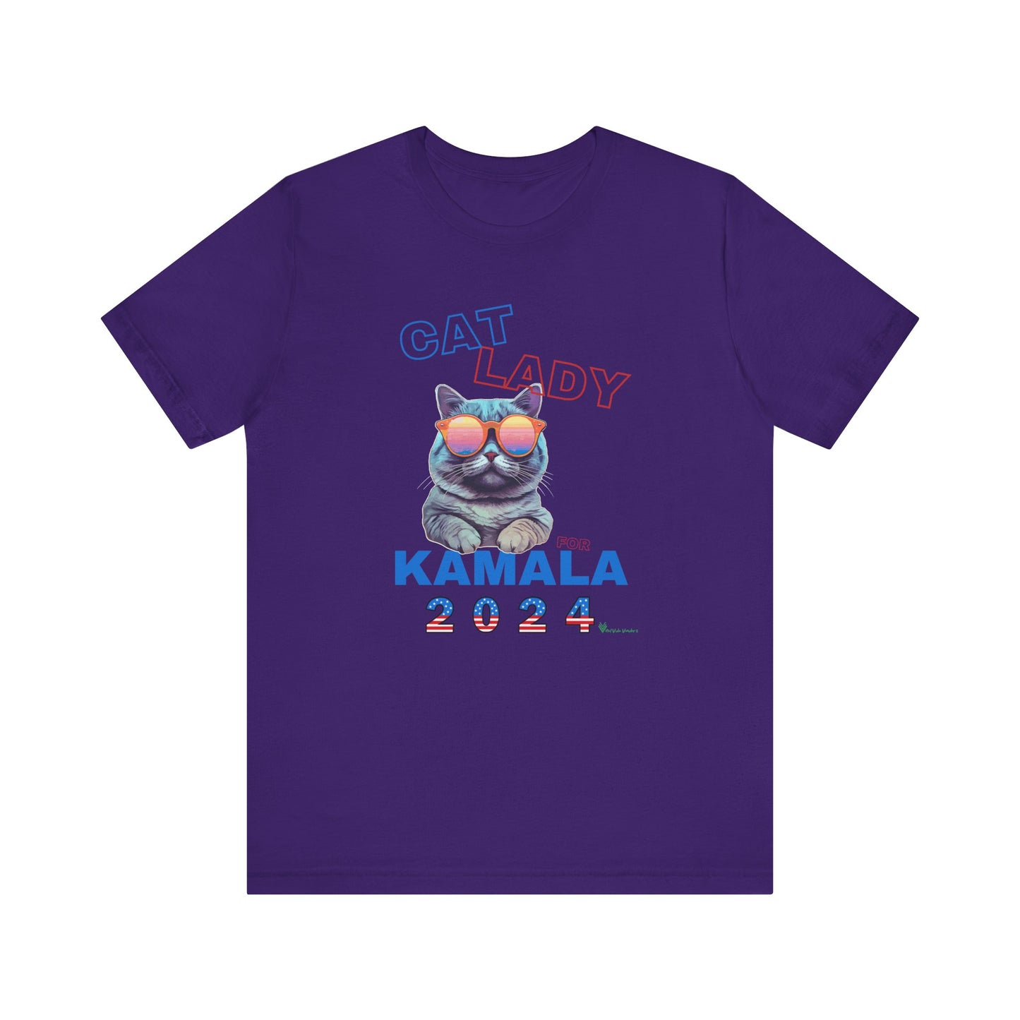 Cat Lady For Kamala Jersey Tee- Gray Cat, One-Sided Design