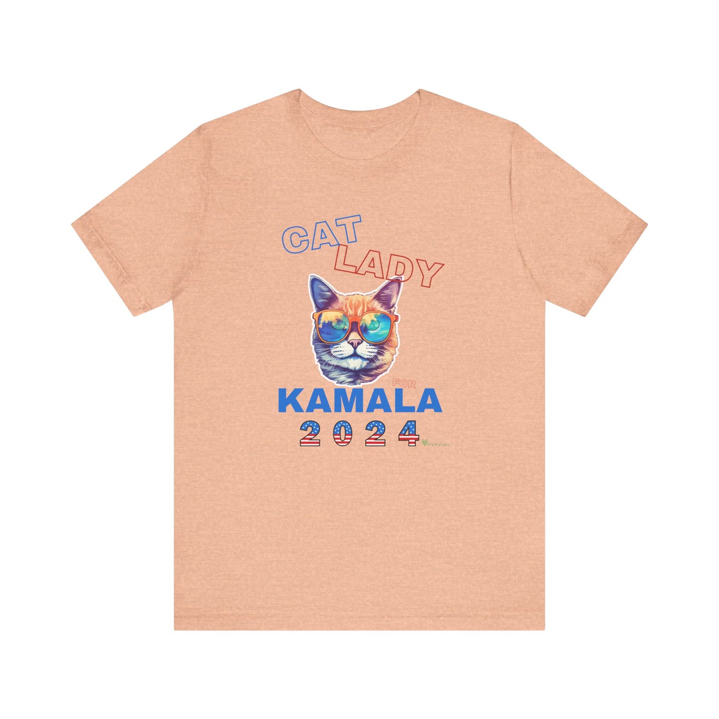 Cat Lady For Kamala Jersey Tee- Orange Tabby #2, One-Sided Design