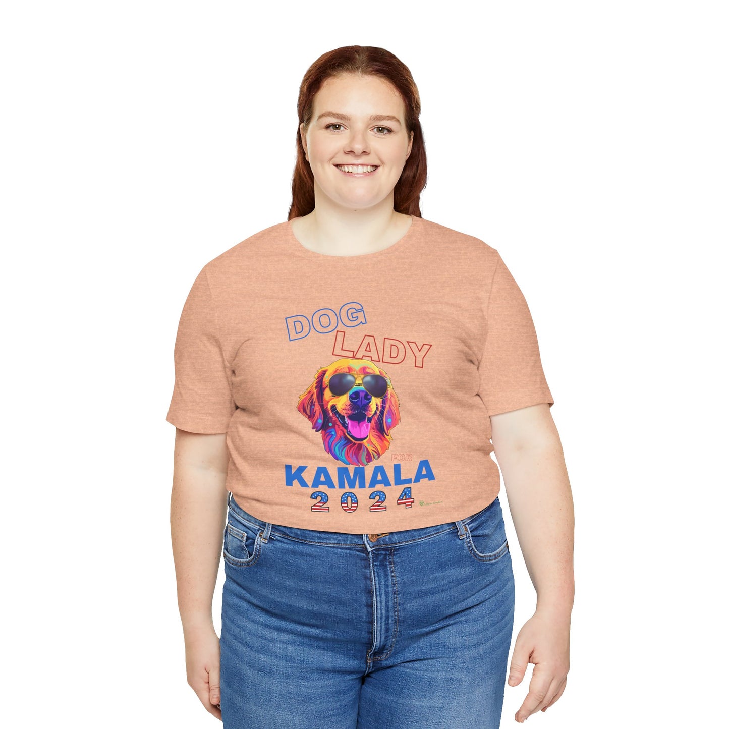 Dog Lady For Kamala Jersey Tee- Golden, One-Sided Design