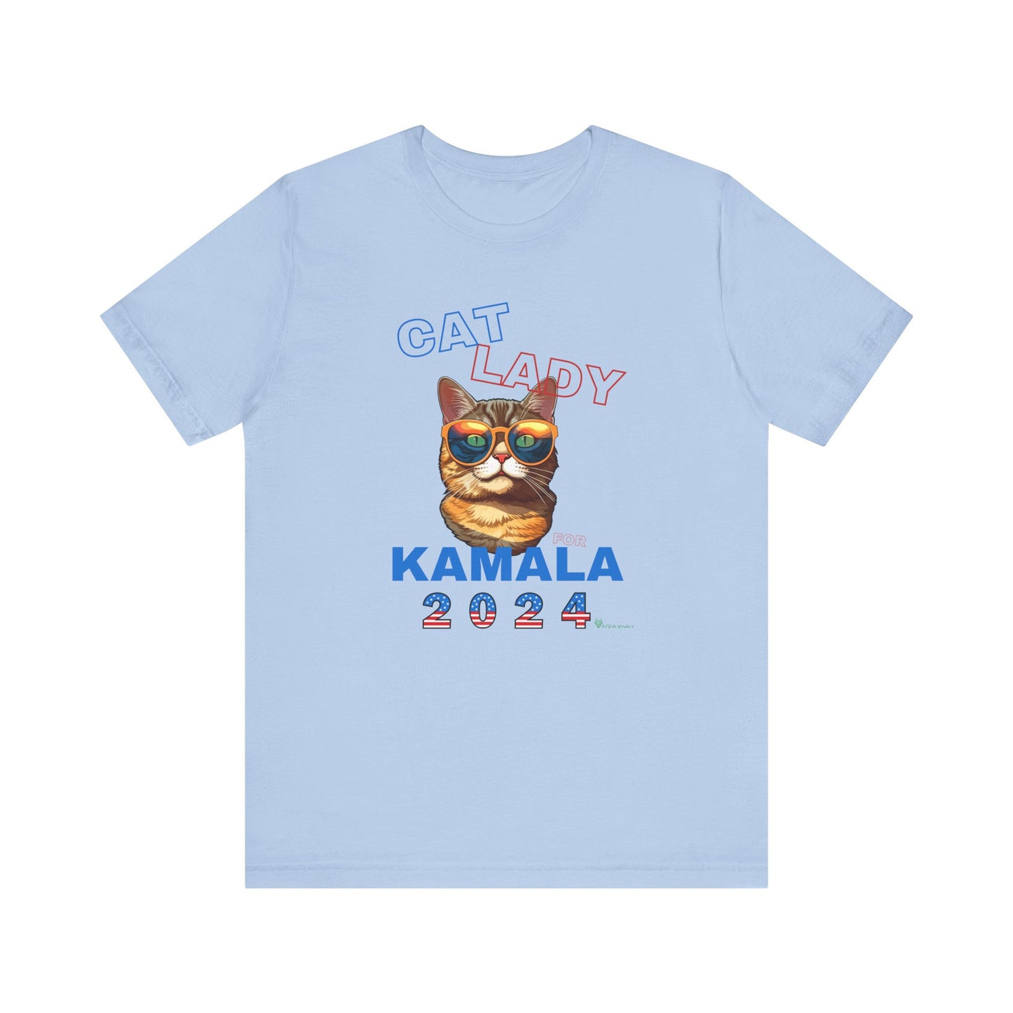 Cat Lady For Kamala Jersey Tee- Orange Tabby #1, Double-Side Design