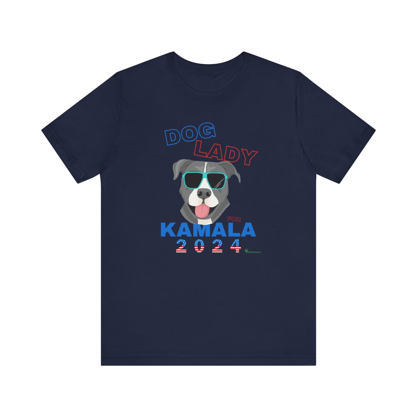 Dog Lady For Kamala Jersey Tee- Pittie, Double Sided Design