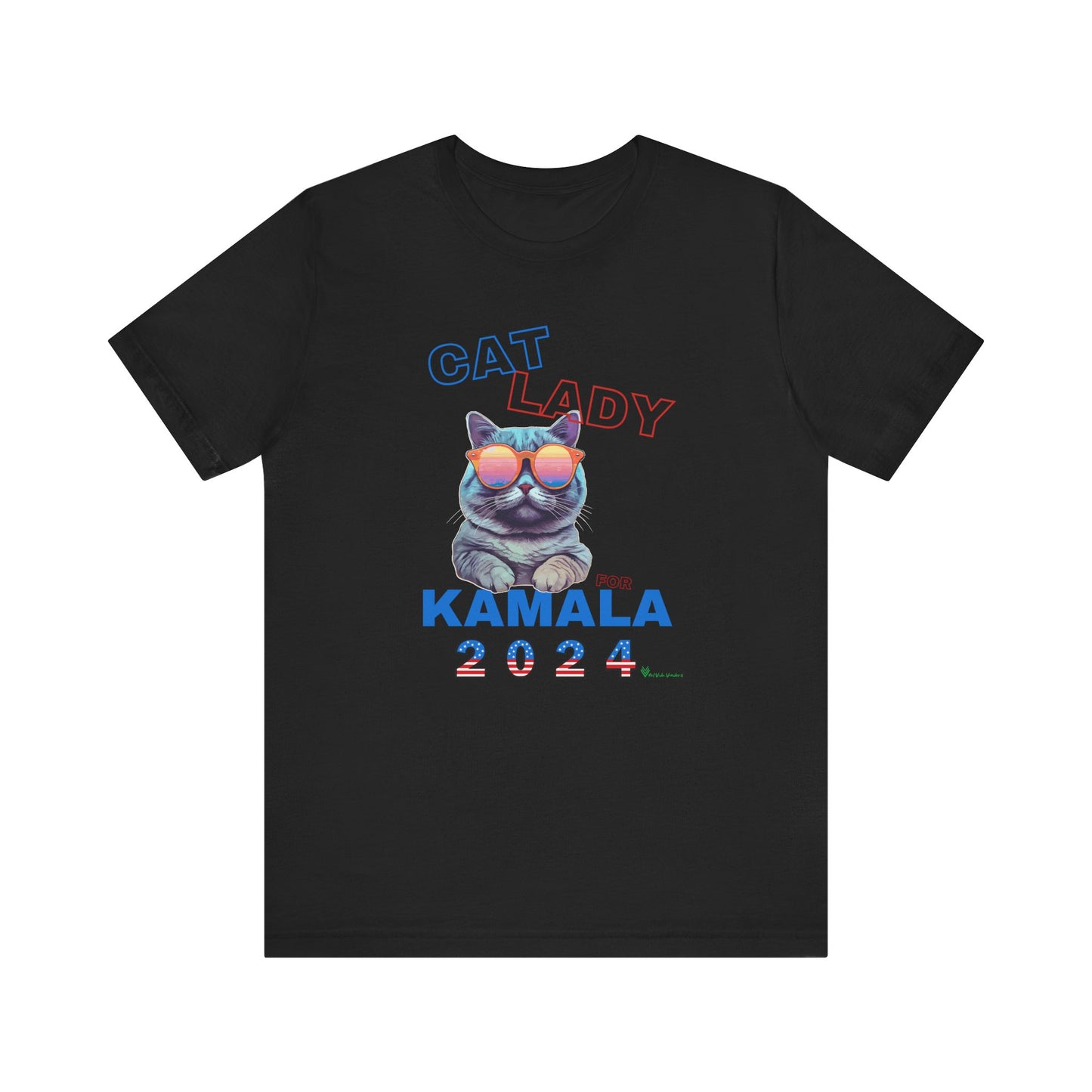 Cat Lady For Kamala Jersey Tee- Gray Cat, One-Sided Design