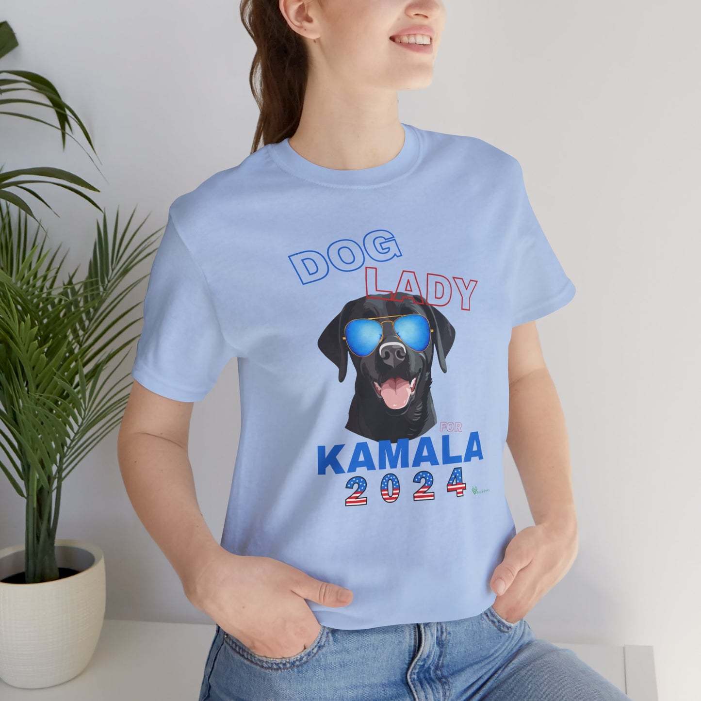 Dog Lady For Kamala Jersey Tee- Black Lab, One-Sided Design