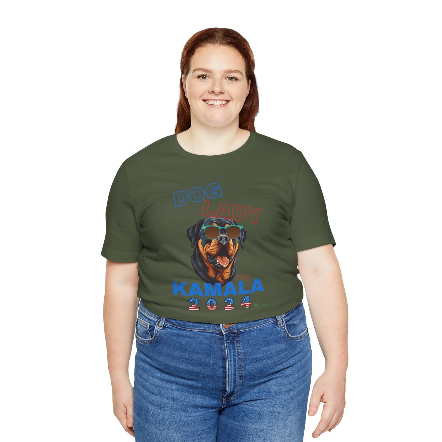 Dog Lady For Kamala Jersey Tee- Rottie, One-Sided Design