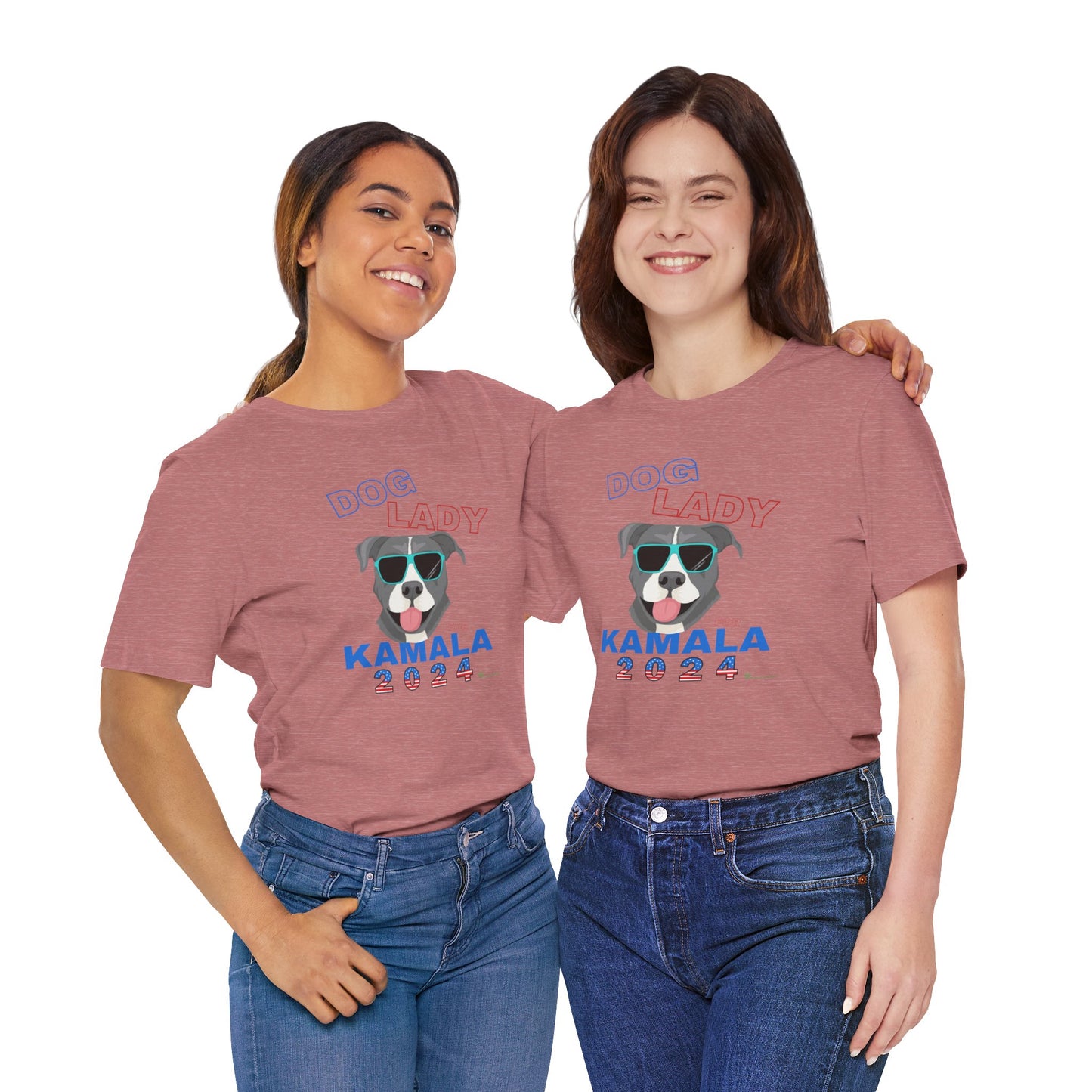 Dog Lady For Kamala Jersey Tee- Pittie, Double Sided Design