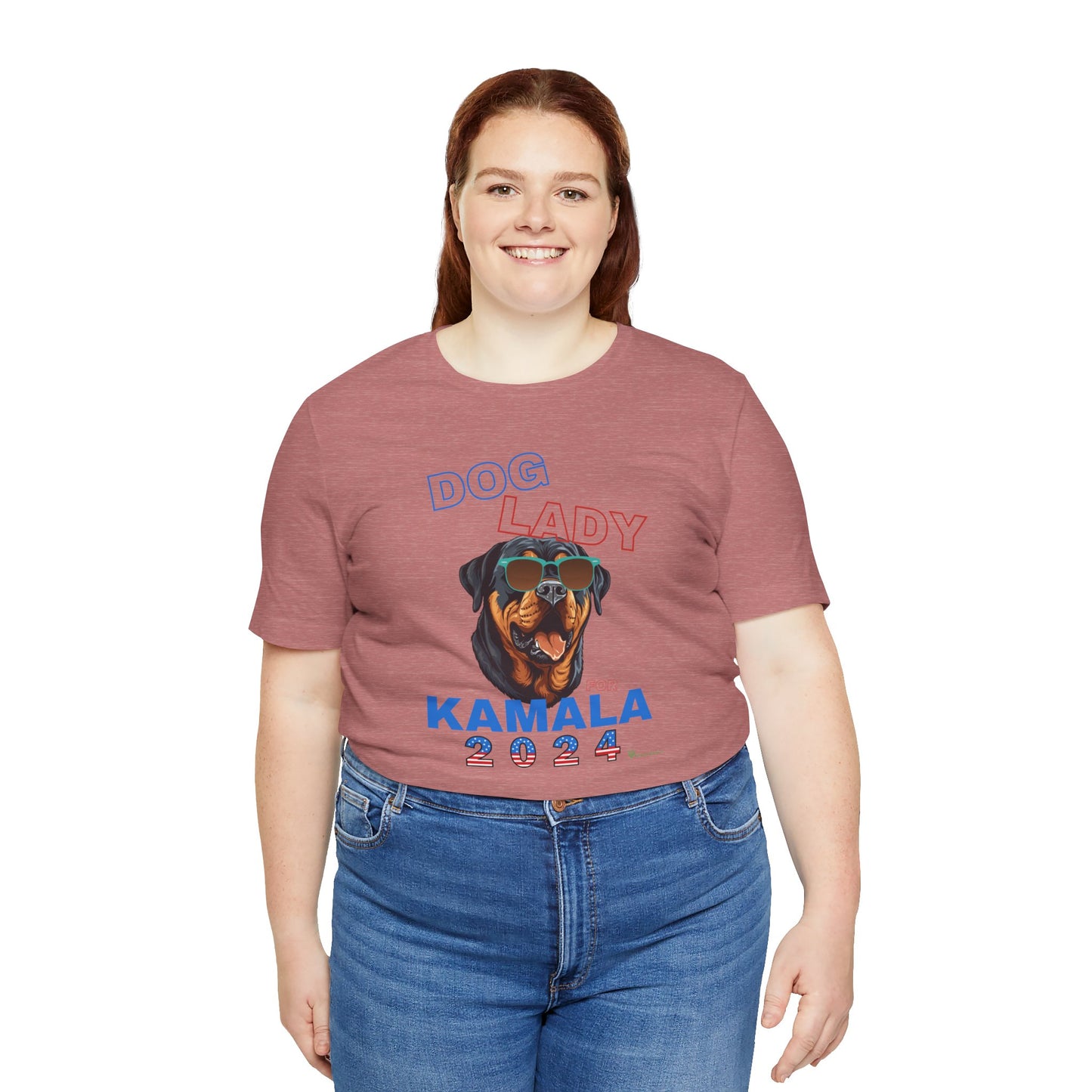 Dog Lady For Kamala Jersey Tee- Rottie, One-Sided Design