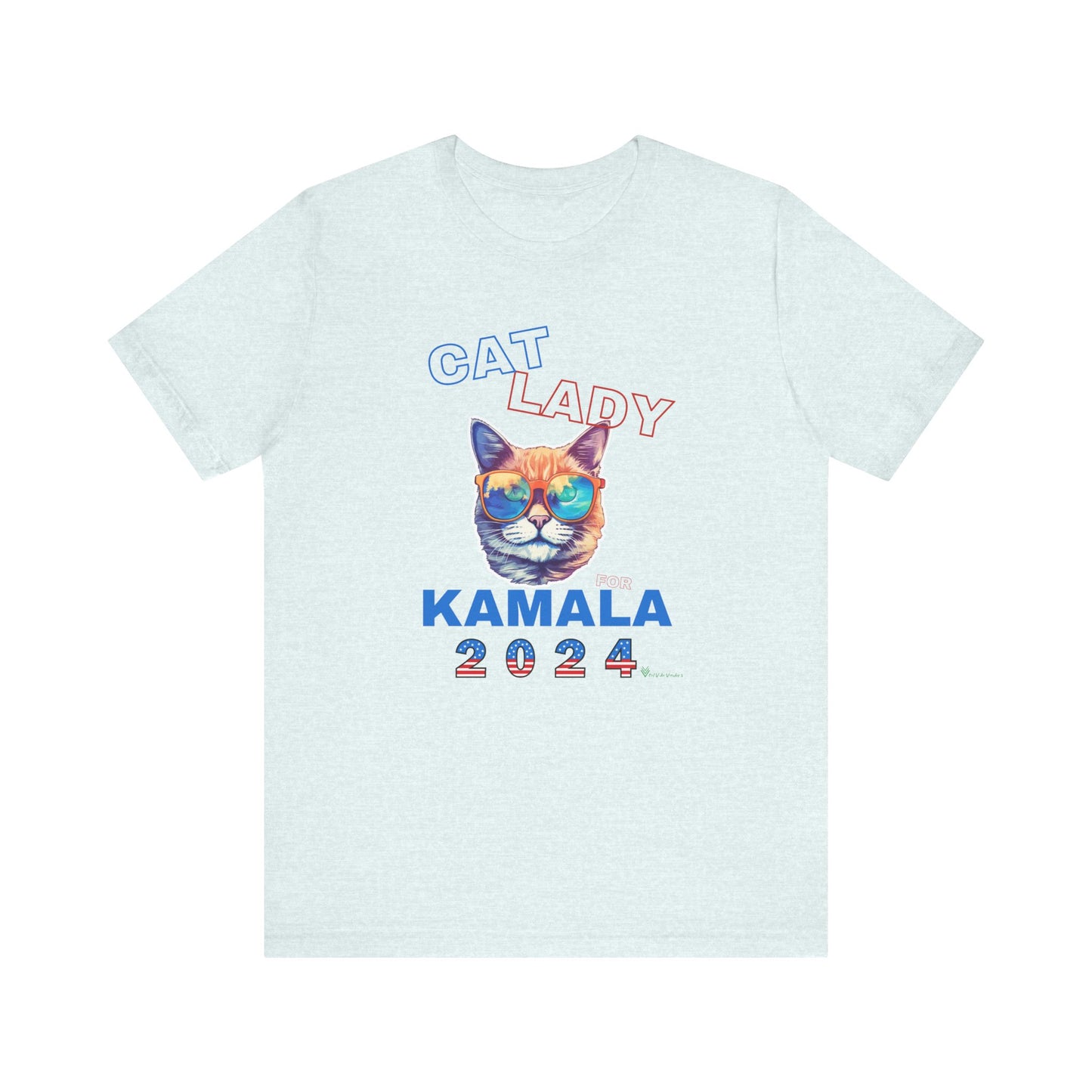 Cat Lady For Kamala Jersey Tee- Orange Tabby #2, One-Sided Design