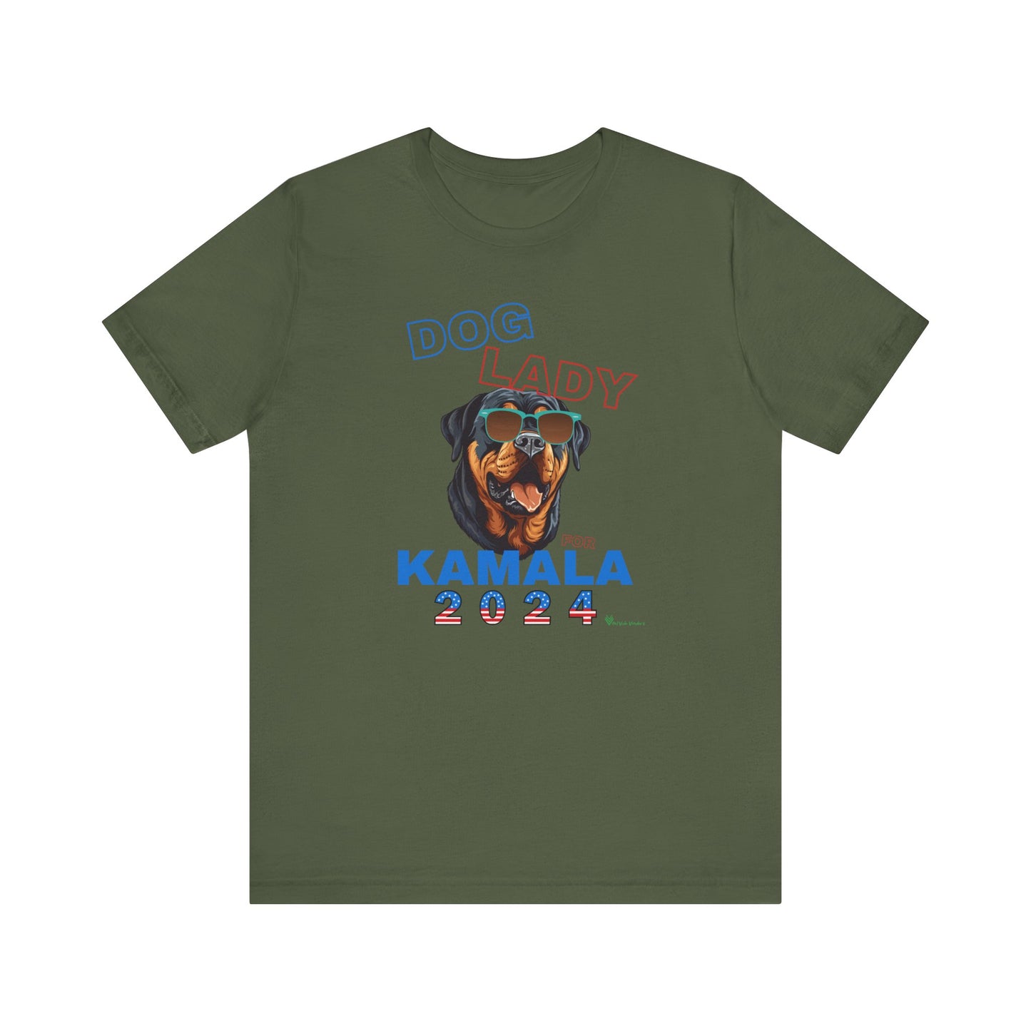 Dog Lady For Kamala Jersey Tee- Rottie, One-Sided Design