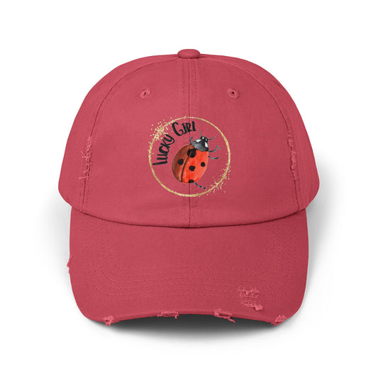 Lucky Girl Distressed Cap