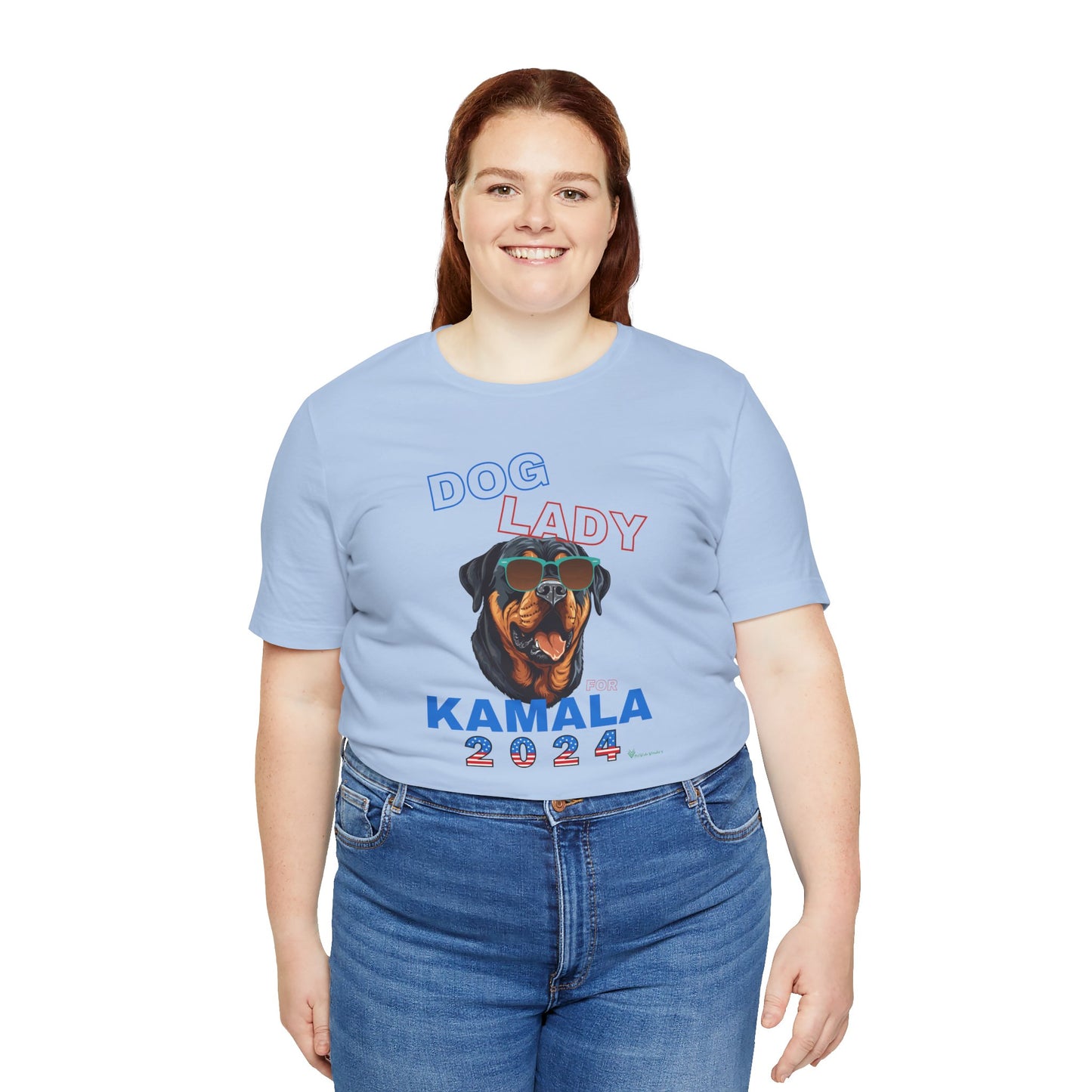 Dog Lady For Kamala Jersey Tee- Rottie, One-Sided Design