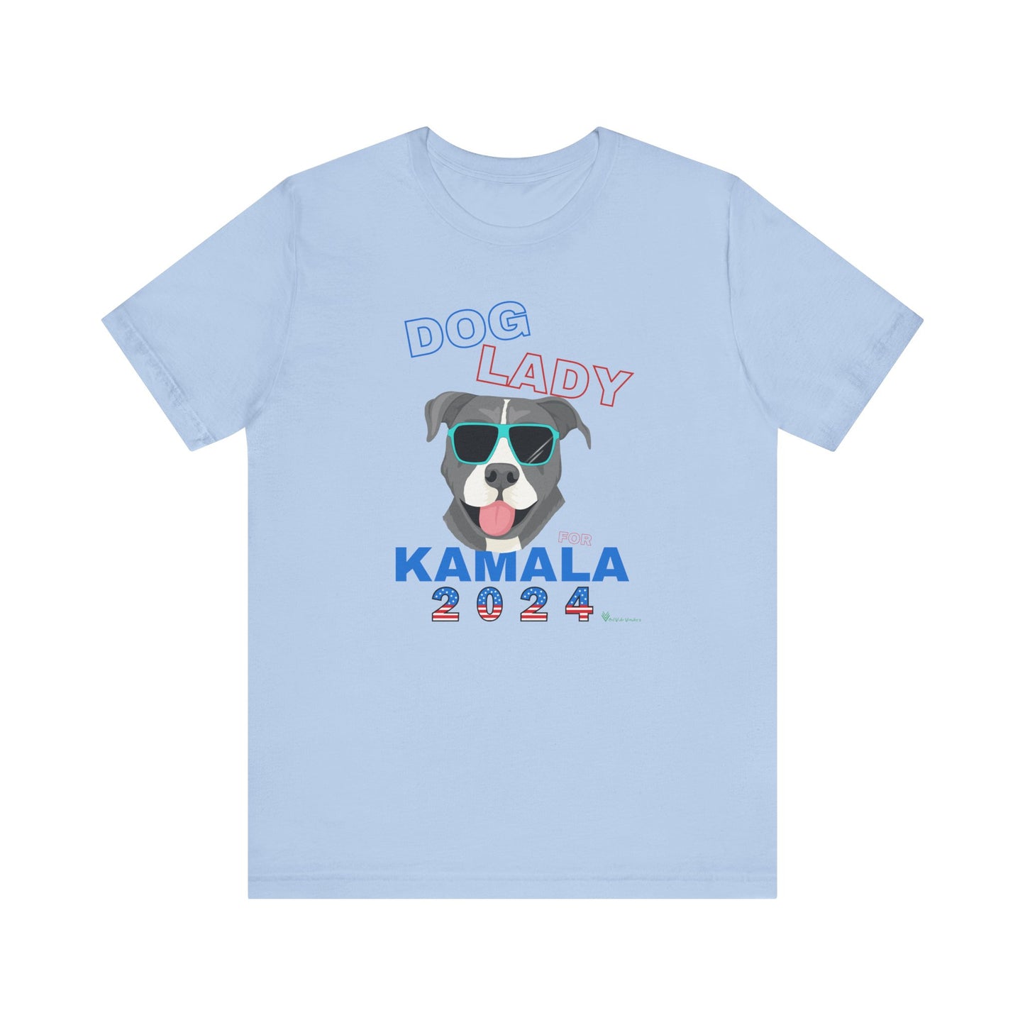 Dog Lady For Kamala Jersey Tee- Pittie, Double Sided Design