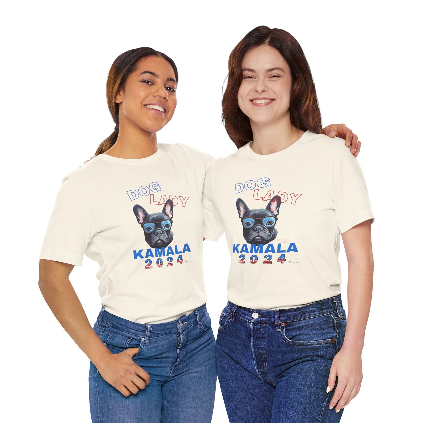 Dog Lady For Kamala Jersey Tee- Frenchie, One-Sided Design