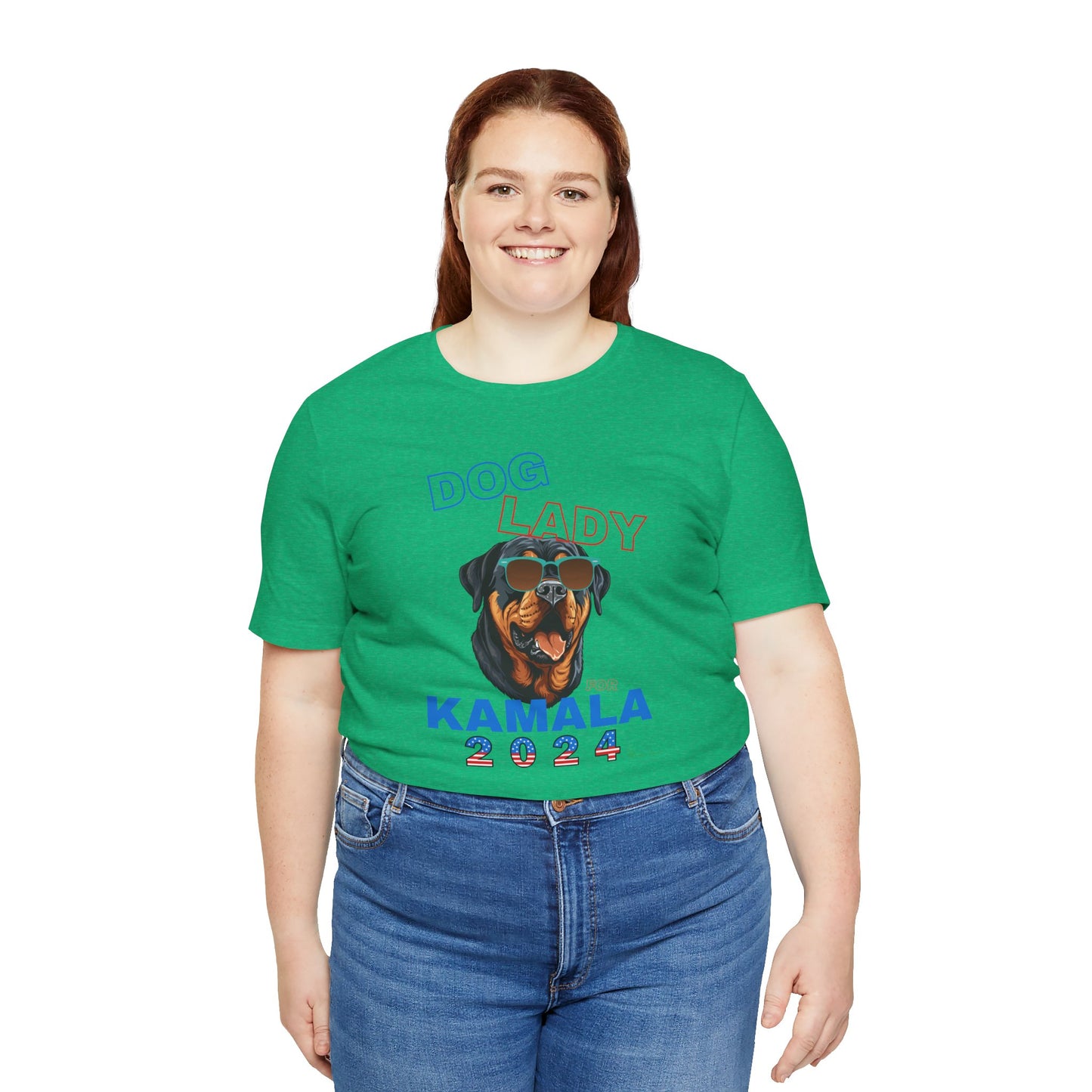 Dog Lady For Kamala Jersey Tee- Rottie, One-Sided Design