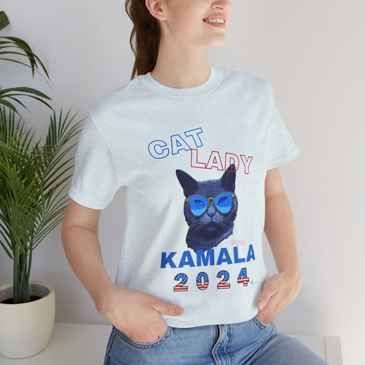 Cat Lady For Kamala Jersey Tee