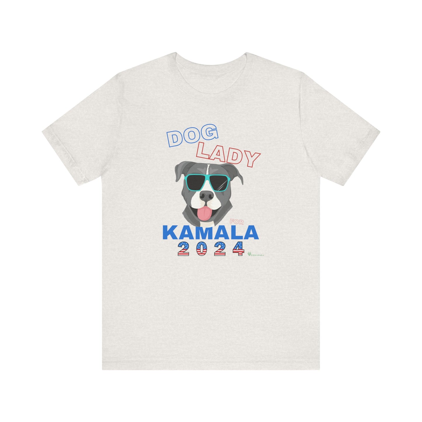 Dog Lady For Kamala Jersey Tee- Pittie, Double Sided Design