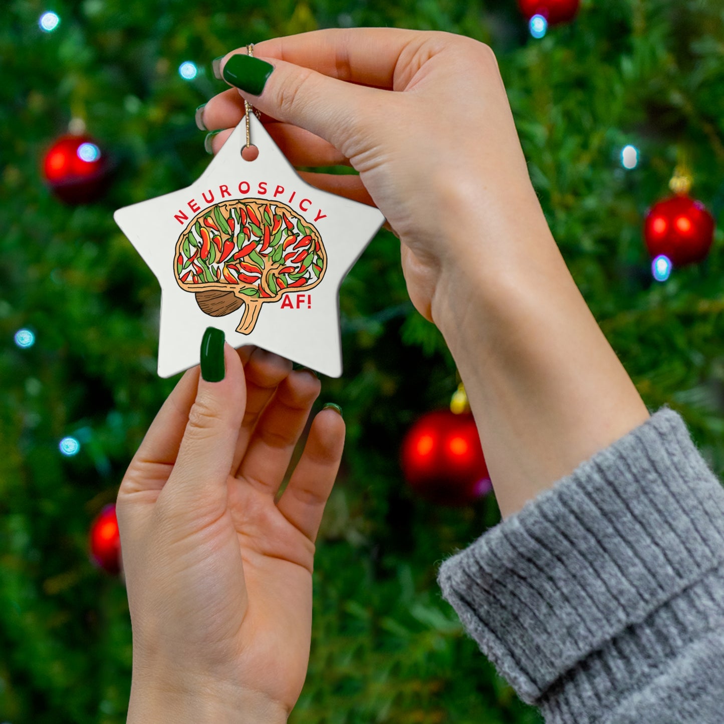 Neurospicy Ceramic Ornament – Celebrate Neurodivergent Brilliance This Holiday Season