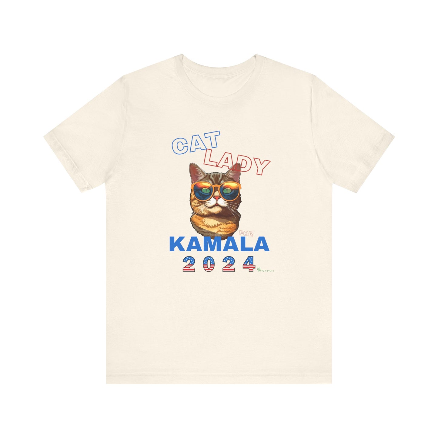 Cat Lady For Kamala Jersey Tee- Orange Tabby #1, One-Side Design