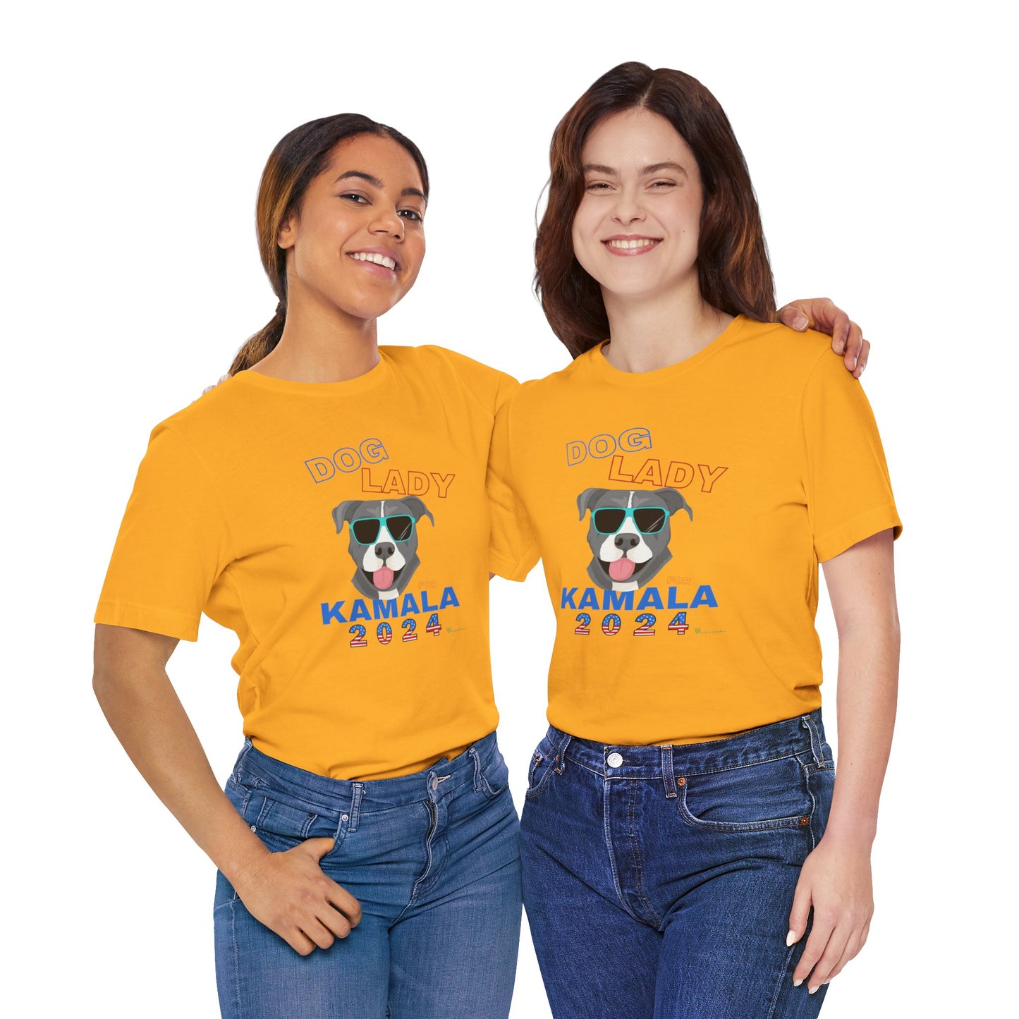 Dog Lady For Kamala Jersey Tee- Pittie, Double Sided Design