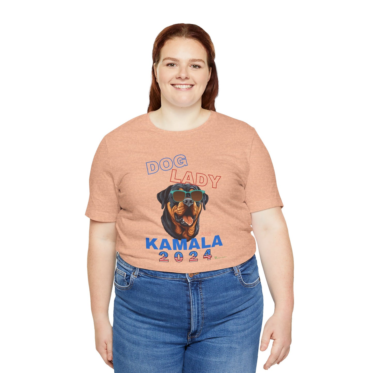 Dog Lady For Kamala Jersey Tee- Rottie, One-Sided Design