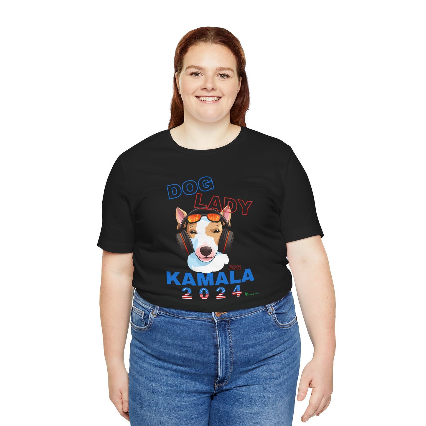 Dog Lady For Kamala Jersey Tee- Jack Russel, Double Sided Design