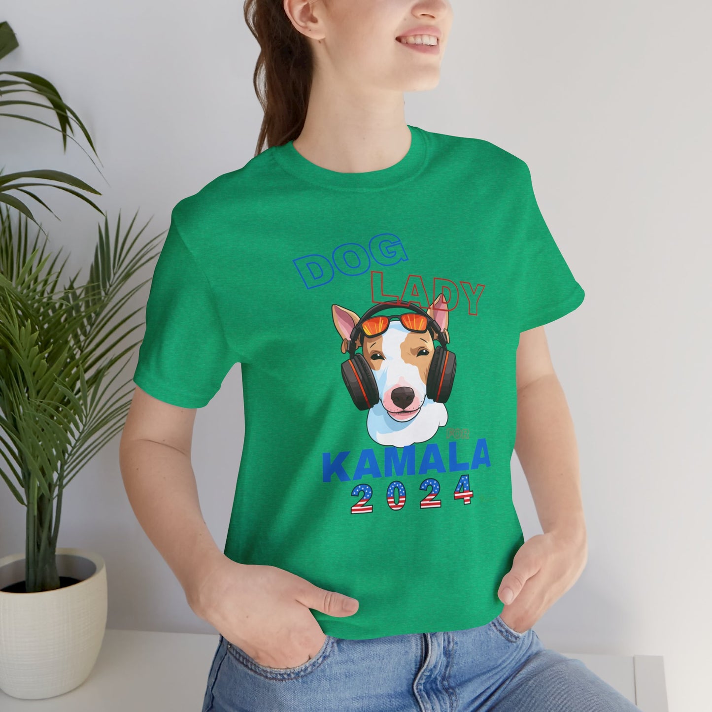 Dog Lady For Kamala Jersey Tee- Jack Russel, Double Sided Design