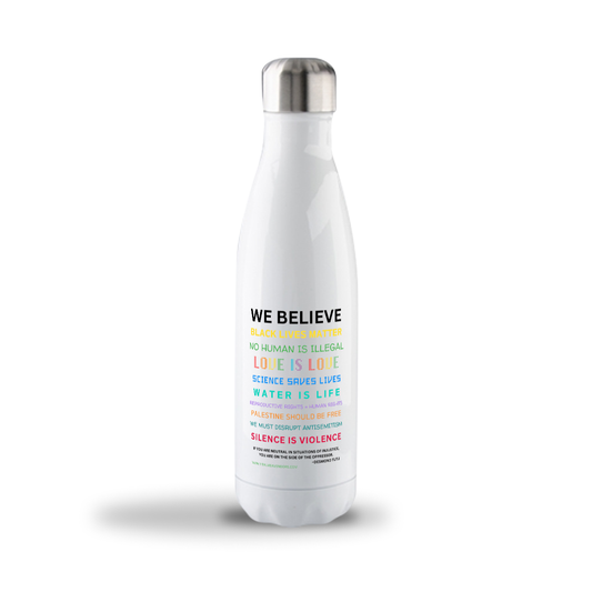 We Believe Stainless Steel Water Bottle