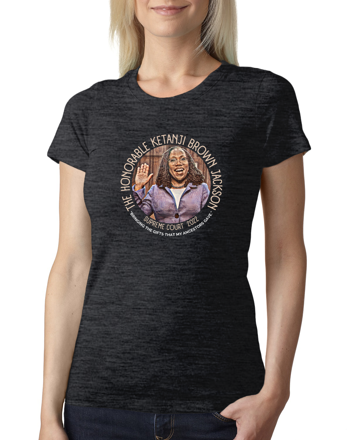 Contoured Fit Ketanji Brown T-Shirt - Supporting Healing Justice Santa Barbara!